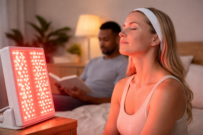 Red light therapy at home | AI-generated image
