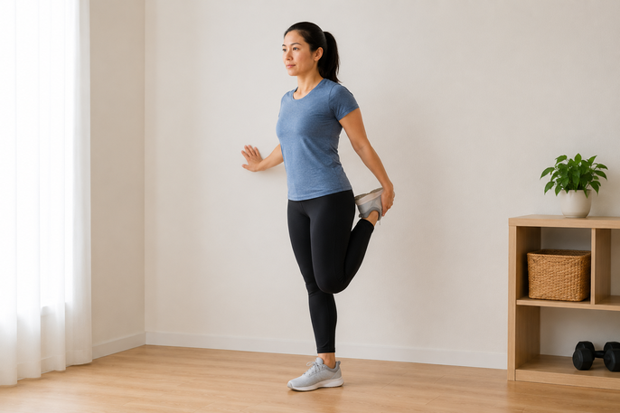 Standing quadriceps stretch | AI-generated image