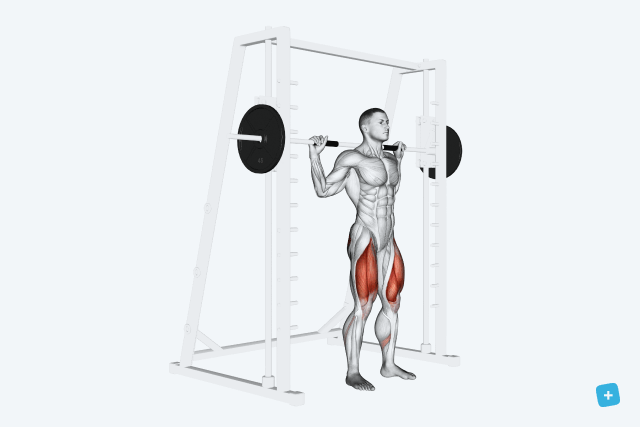 woman squatting with bar using Smith machine