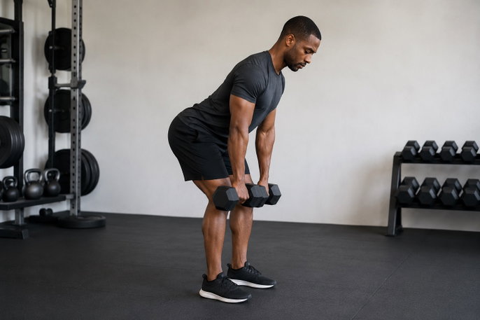 Dumbbell Romanian deadlift | AI-generated image