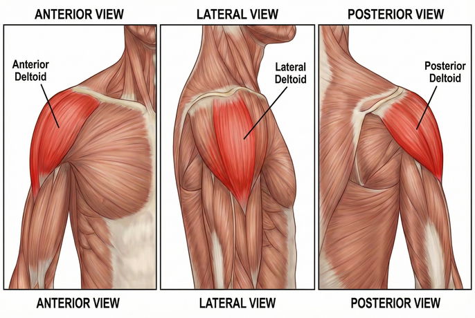 Anatomical view of shoulder muscles | AI-generated image