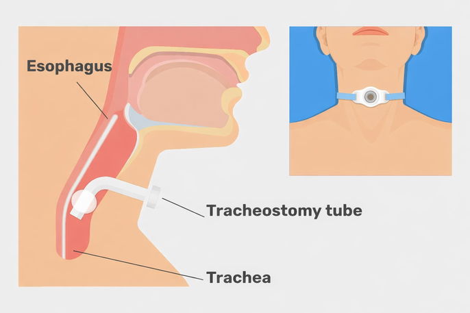 close up of a tracheostomy