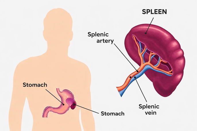 diagram of the spleen