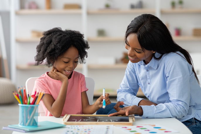 Child attending therapy