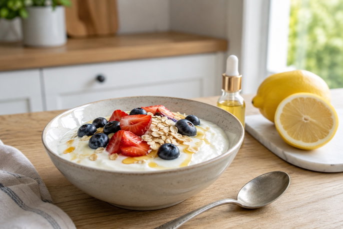 Lemon extract used in oatmeal | AI-generated image
