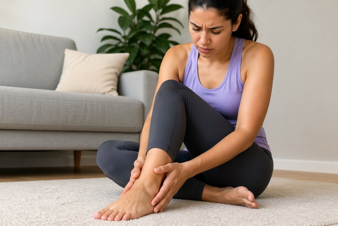 Woman with ankle pain | AI-generated image