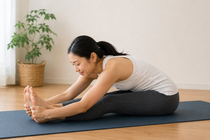 Seated forward stretch | AI-generated image