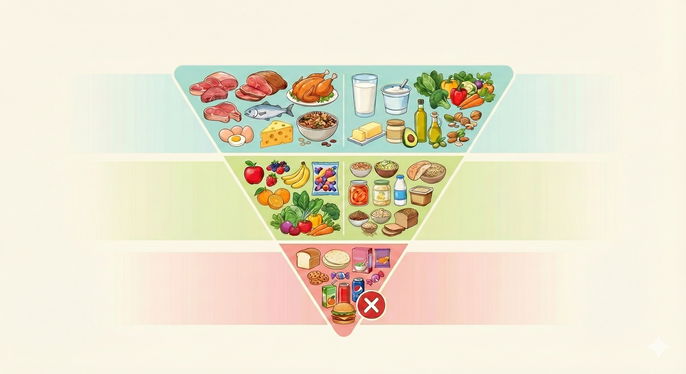 Nueva pirámide alimenticia | artículo generado por IA