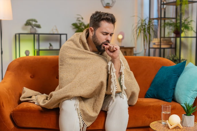 Hombre con gripe porcina