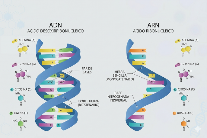 Tipos de ácidos nucleicos