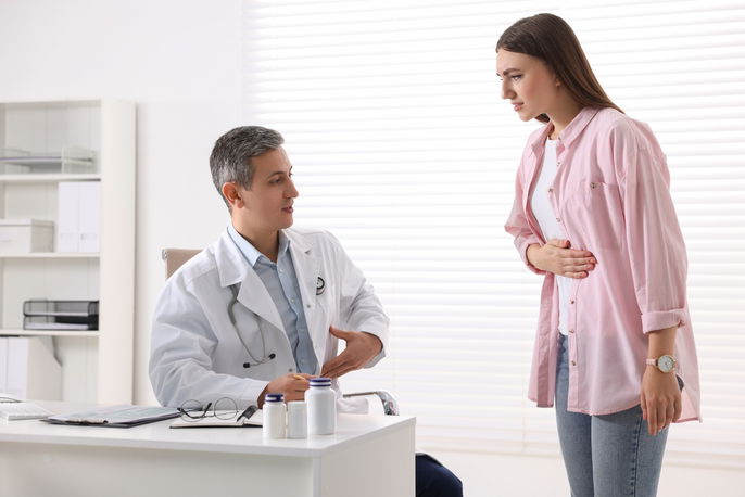 Gastroenterologist consulting a patient
