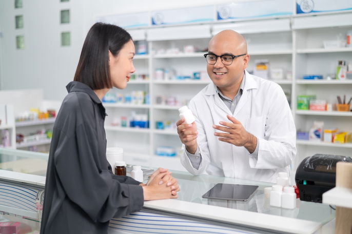 Pharmacist dispensing medication