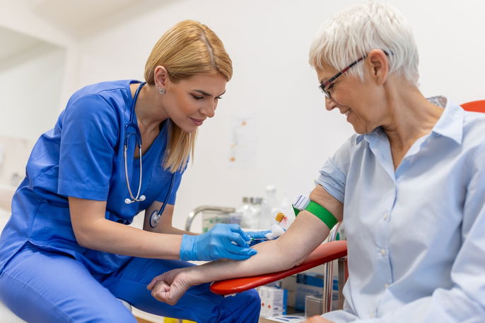 Patient getting blood draw