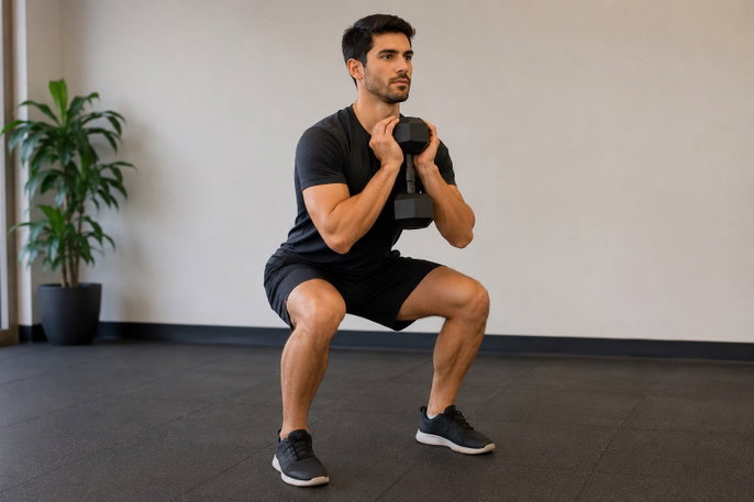 Goblet squat | AI-generated image