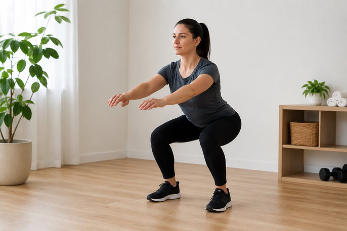 Bodyweight squat | AI-generated image