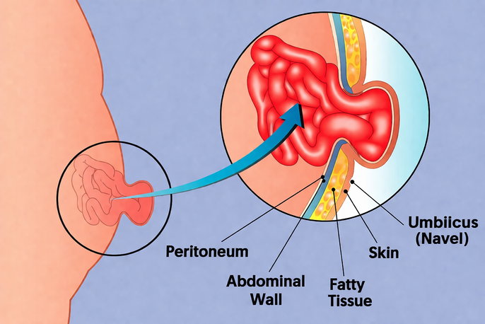 diagram of epigastric hernia