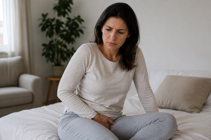 Woman with genital discomfort | AI-generated image