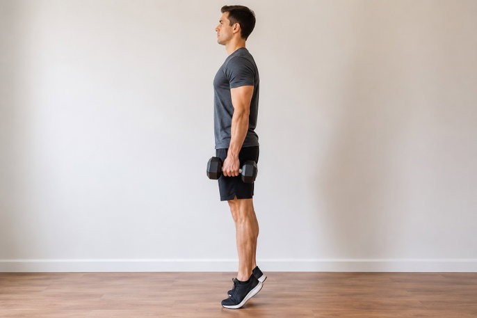 Dumbbell calf raise | AI-generated image
