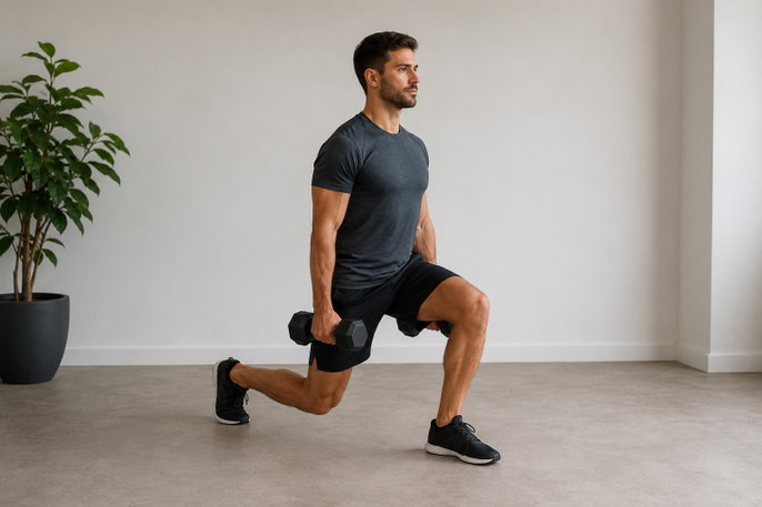Dumbbell split squat | AI-generated image