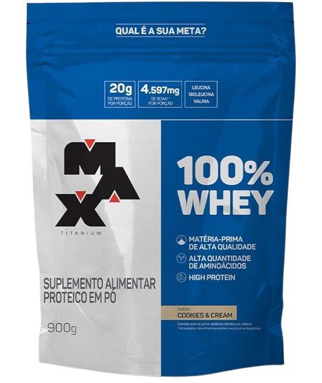 100% Whey Refil (900g) - Cookies and Cream - Max Titanium